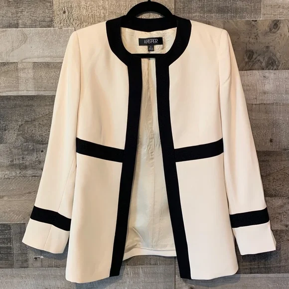 Kasper Open Blazer with black trim Size 8 - Picture 14 of 16